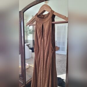 Brown Animal Print Sleeveless Halter Top